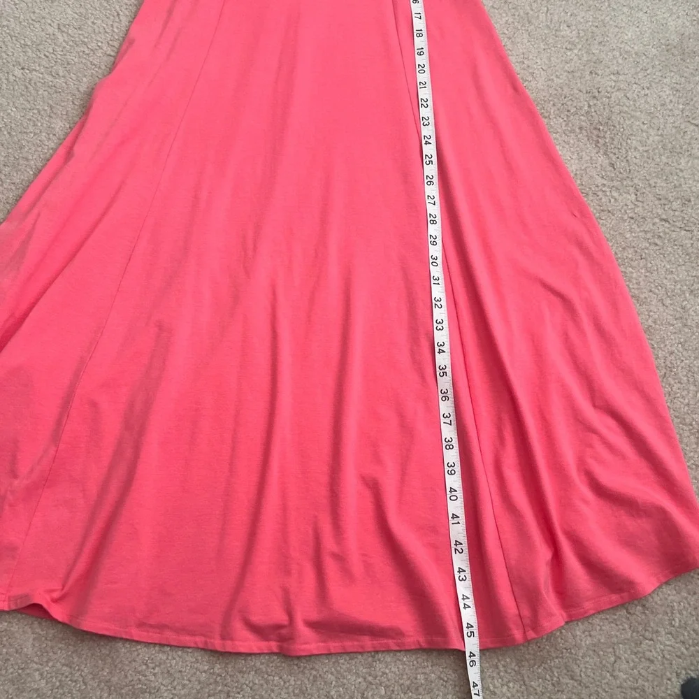 ABLE‎ Coral Pink Square Neck Midi Dress Sleeveless Casual Womens Size Medium